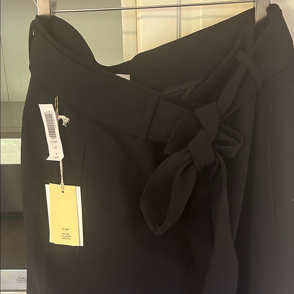 Black Tie-Waist Pants